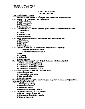Đề thi giai đoạn III môn Ngữ Văn Lớp 8 - Năm học 2016-2017 - Trường THCS Nam Đào (Có đáp án)